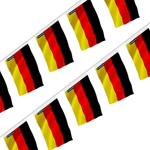 Ghirlanda bandiera Germania poliestere 50 pezzi 18 x 28 cm