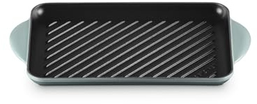 LE CREUSET Gril Rectangulaire en Fonte Émaillée, 32 x 21.8 cm, Sea Salt, 20202327170460