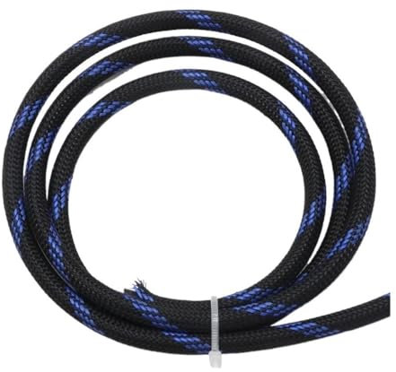 Cmis Kbei 1/2/3/5/10/20/30/50 m, isolierte PET-Geflechthülse, erweiterbar, hochdichter Kabelmantel, Schutzgeflecht für Drähte, 6 mm, Schwarz, Blau, 6 mm