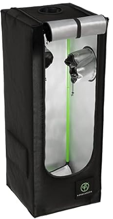 GROWTENT - Growzelt - 35x35x90 cm - Grow Zelt, Grow Tent, Indoor Gewächshaus, Zuchtzelt - mit Hochreflektierendem Mylar Stoff, stabilem 16-mm-Rahmen und Reißverschlüssen