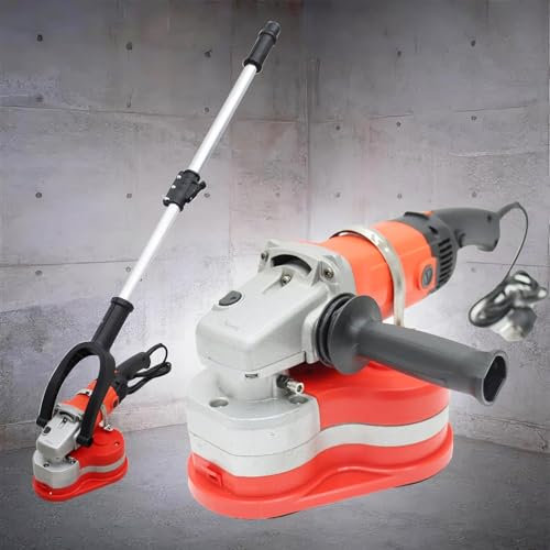 Lijadora eléctrica, pulidora de paredes, pulidora de suelos limpios, herramienta de fresado de pintura de hormigón con ajuste de 6 velocidades, pulidora manual, con varilla alargada