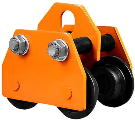 XUHONGYA Handfahrwerk Pustalk-Laufkatze 1-3 Tonnen | Tragkraft 1000-3000kg | Verstellbare Flanschbreite 68-140mm | for Garagen, Lagerhallen & Baustellen(3ton/6600lbs)