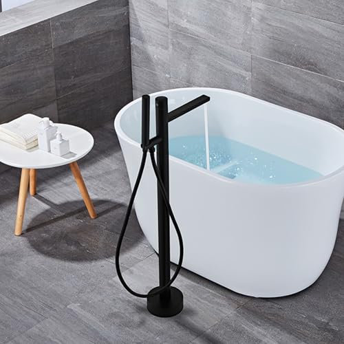 Badezimmermixer Tippen Sie mit Dusche Schwarz freistehende Badewanne Duschmischer Badmixer Zapfes mit Duschset