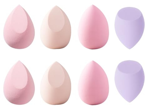KYLOS 8 Stück Makeup Schwämme Set, Beauty Blender in 3 verschiedenen Formen, Hochwertige Schminkschwämme für Foundation, Puder & Flüssigkeiten, Weiche Make-up Schwämme für professionelle Anwendung