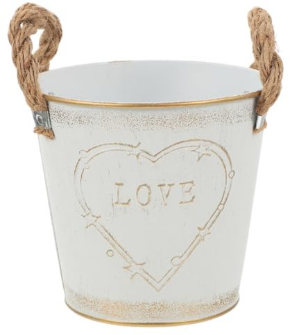 TOGEVAL Maceta De Hierro Vintage con Asa para Decoración De Interiores y Exteriores para Plantas Suculentas y Flores y