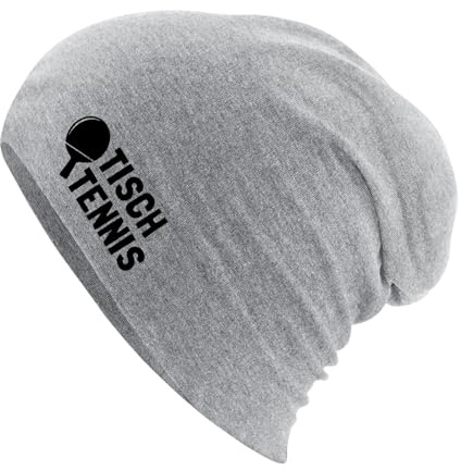 Huuraa Slouch Beanie Tischtennis Tischtennisschläger Geschenk | Erwachsenen Wintermütze Baumwolle und Elasthan Mütze Geschenkidee doppellagige Baumwollmütze