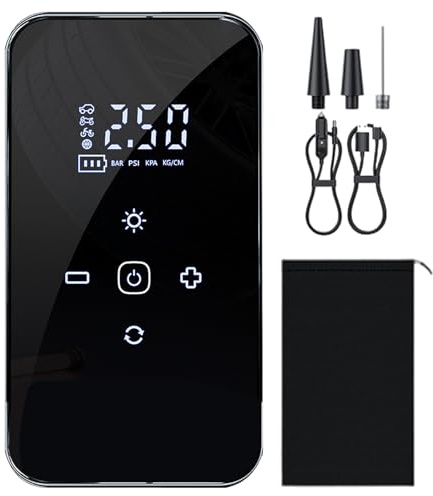 Bomba De Aire Recargable | Compresor De Aire para Bicicleta con Pantalla Táctil | Inflador de Neumáticos Eléctrico Recargable Accesorios Automotrices para Ciclismo Moto Camión Montaña Offroad
