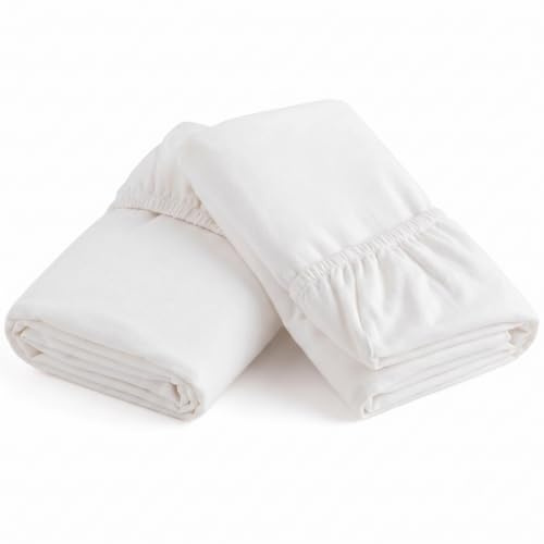 Bambini Mum Sábana Bajera Cuna Bebé 60x120 cm Algodón Pack 2 Unidades | Algodón 100% Certificado OEKO-TEX Standard 100, Transpirable, Tacto Suave, Elástico Ajustable