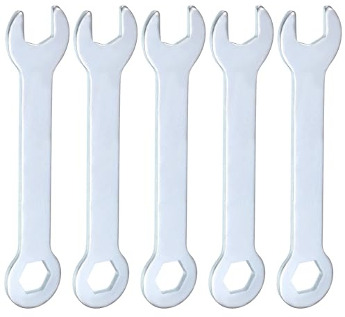 QUARKZMAN 5Pcs Clé à Fourche Doubles Fines 10mm x 10mm Métrique Clé Plate Extra Fine et Petite, Galvanisée, pour Réparation Automobile et Assemblage de Meubles