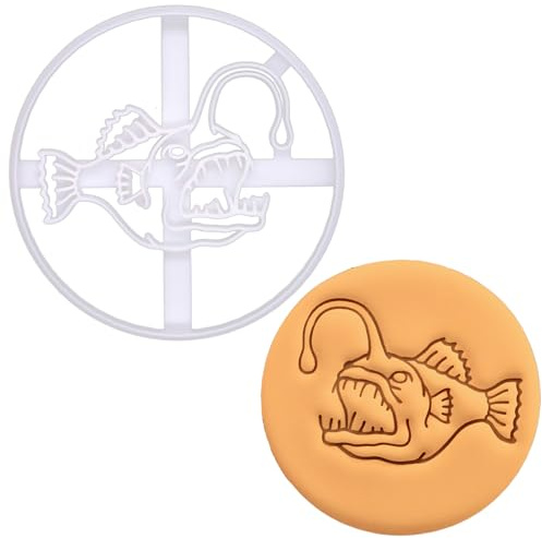 BAKERLOGY Tiefsee-Anglerfisch Ausstecher – Meereskreatur Fondant-Präger für Ozean-Motto-Backen & Aquarium-Geschenk