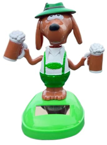 Décorations pour Tableau de Bord de Voiture,Figurine Chien à Tête Secouante Solaire Bobble pour Décorations Automobiles - Jouet Drôle Danseur Chiot De Dessin Animé Figurine Oscillante Décoration Intér