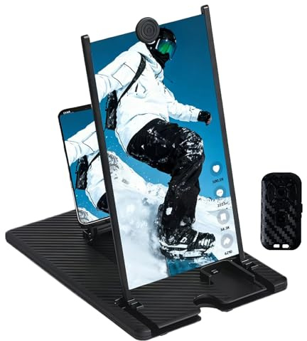 Agrandisseur d'Écran pour Téléphone Portable - Support de Smartphone Pliable avec Télécommande Sans Fil | Amplificateur d'Écran de Téléphone Portable 3D HD | Pour le visionnage de films, télévision, j