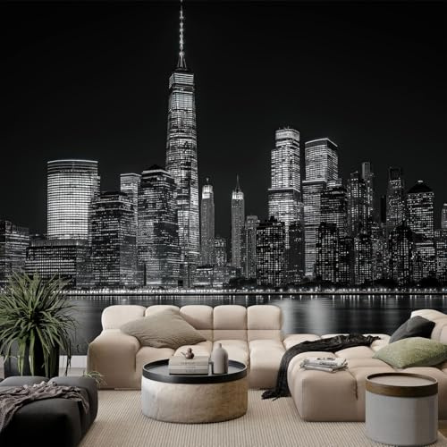 Genérico Moderno Papel Pintado Efecto 3D 200 x 140 cm, Papel tapiz fotográfico Ciudad Nocturna Puentes Fotomurales Pared Tejido No Tejido Moderna Decoración De Pared Sala Cuarto Oficina Salón