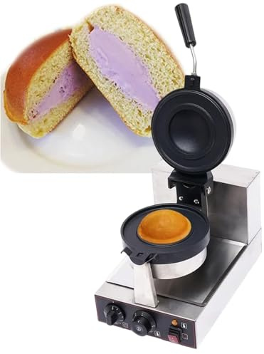 Macchina per hamburger, piastra per waffle con rotazione di 180°, pressa per hamburger elettrica antiaderente, pressa per sandwich al gelato, riscaldamento bifacciale, maniglia antiscottatur