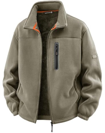 PADOLA Veste Polaire Homme Hiver Double Face Col Roulé Pull Chaude Zippé Manteau avec Multi-Poches Uni Blouson Parka Sherpa d'extérieur Vestes Travail Blousons Pulls