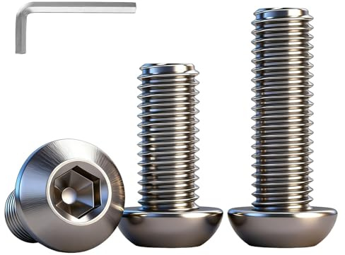YOOZIYA 10 Stück M8x60mm Linsenkopfschrauben Innensechskant A2 V2A 304 Edelstahl Vollgewinde,Flachrundkopf Schrauben mit Inbusschlüssel für Möbelmontage,Industrie