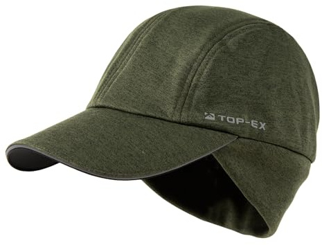 TOP-EX Damen Wintermütze Basecap mit Zopfloch, Fleece und Ohrenschutz | Wasserabweisend, reflektierend und fleecegefüttert mit Ohrenschutz und Zopfloch – für Laufen, Wandern, Camping und Skifahren
