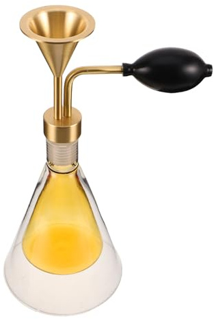Amosfun Difusor Esencial de Vidrio Transparente de 2.0 Mm Doble Capa, Dispositivo Compacto para Oler Aceites Esenciales Bomba Corta de Latón, Frasco para Muestreo y Aromaterapia en SPA