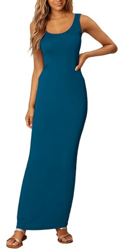 Sommar Casual Plain Slip Dress Kjol(Lightblue,3XL)