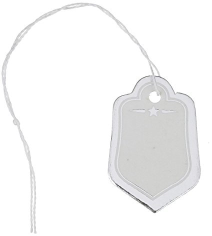 Perlin 600Stk Preisschilder Preisetiketten mit Faden Tags 25 x 17 mm Papieranhänger Hängeetiketten Anhängeetiketten Preisschilder Schmucketiketten Kartonetikett Fadenetikett DEK65 x2