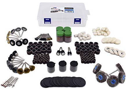 Merryland Rotary Tool Accessory for Dremel 334pcs, Sanding Band Sanding Drum Flap Wheel Sandpaper Flet Polishing Buffing Wheel Cut Off Wheel Mini Brushs, Electric Power Tool DIY, RMTA334A1