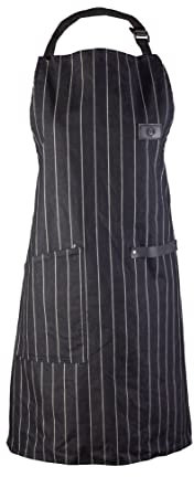 MasterChef Kochschürze Herren & Damen, Küchenschürze Männer Baumwolle, Schwarze Schürze Mann für Gastronomie mit Offizielles Logo, Grillschürze oder Backschürze mit Verstellbarem Gurt, Einheitsgröße