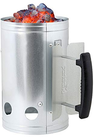 Camping Barbecue Lighting Kit | With Heat Shield Safety Thermoplastic Handle | Charcoal Briquettes Quick Starter | Made From Galvanised Steel | Easy To Use