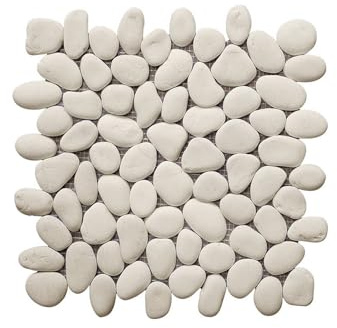 Vente-unique-Mosaikfliesen - 1 Pack: 1 m² - Kieselstein - Cremefarben - OLA