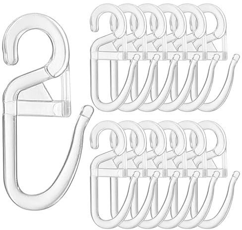 Hochwertige Überklipshaken, Überklipshaken mit 6mm Öse Glasklar Faltenlegehaken für Gardinenringe (100 Stück)