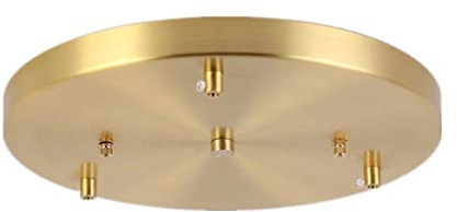 DESHOME Plafonnier Suspension Kit Plaque Châssis Base Industrial Ceiling Canopy Kit Pendant Light Fitting Trois têtes rondes Ø35cm Or