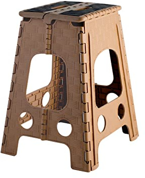 Anigaduo H&H Sgabello Pieghevole Marrone Chiaro/Nero, 34x36x47cm