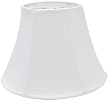 Aspen Creative 38002A Traditional Handsewn Bell Shaped Collapsible Spider Construction Lamp Shade in Off-White, 13 wide (7 x 13 x 9-1/2)
