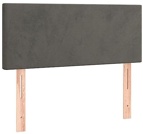 vidaXL Kopfteil, Bettkopfteil mit Holzbeinen, Höhenverstellbar Polsterkopfteil für Bett, Betthaupt Bettzubehör Schlafzimmer, Dunkelgrau 100x5x78/88cm Samt