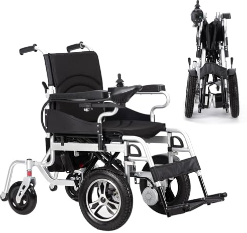 Fauteuil roulant électrique, fauteuil roulant motorisé pliable pour adultes et personnes âgées, fauteuils roulants portables tout terrain légers pliables, fauteuils roulants motorisés puissants à