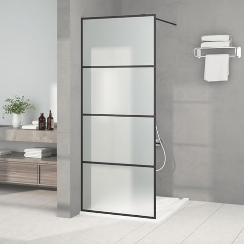 ARKEM Paroi de Douche Noir 80x195 cm Verre ESG dépoli,Vitre Baignoire Salle De Bain,Pare-Baignoire1128