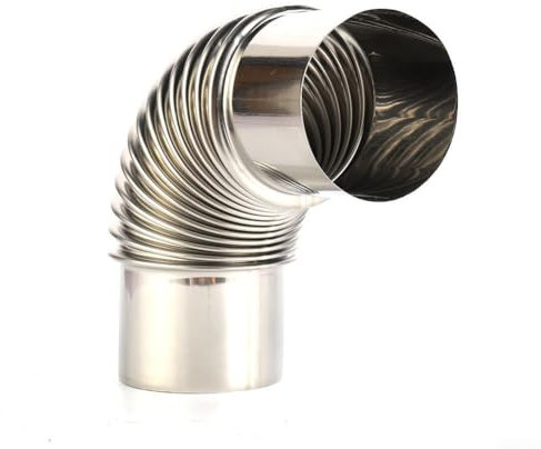 Tubo per stufa a gomito in acciaio, prolunga a 90 gradi, per stufe a legna, 60/70/80 mm (60 mm)