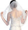 Andibro Kurzer Hochzeit Brautschleier mit Kamm, 2 Stufiger Weicher Tüll Brautschleier Ellbogenlänge Hochzeitsschleier Blumenstickerei Schleier Damen für Hochzeit Party Einzeln Partei