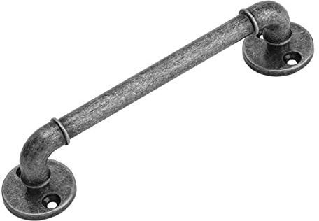 Spacnana Torzuggriff, Torzuggriff, Zinklegierung, Industrielle Rustikale Retro-Möbelbeschläge mit Rundem Sockel für Tür, Schublade, Schrank, Kleiderschrank, Schrank, Knöpfe (Antikes Silber)