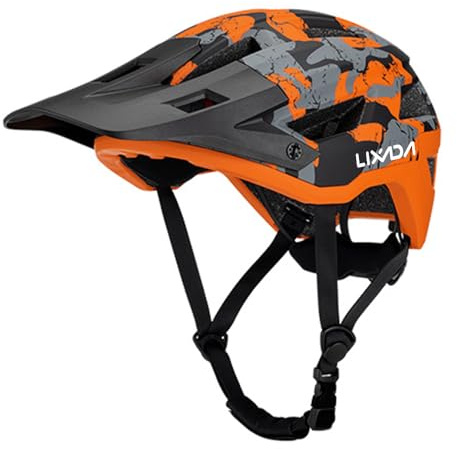 Solinder Casco da mountain bike da uomo MIPS, casco da bicicletta per uomo e donna, casco da mountain bike, casco da corsa 55-61 cm, quadrante regolabile, visiera rimovibile, ventilazione, 14 prese
