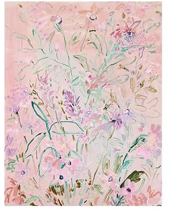 LCDIUDIU Ölbilder Auf Leinwand Handgemalt,Ölgemälde Auf Leinwand, Handgemalt, Modernes Rosa Abstraktes Lavendelpflanzen Blumen Kunstwerk, Ungerahmt, Große Wandkunst für Wohnzimmer, Schlafzimmer