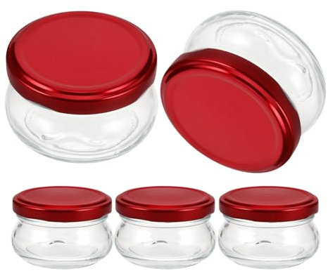 PRETYZOOM Tarros Reutilizables De Vidrio Para El Hogar 5 Unidades Herméticos Transparentes Perfectos Para Yogur Miel y Mermelada