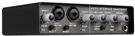 EDEDE Audio Mixer, Professional Sound Card Audio Mixer Channel Monitoring Electric Guitar Live Recording For Studio Singing for Party(Q-24)