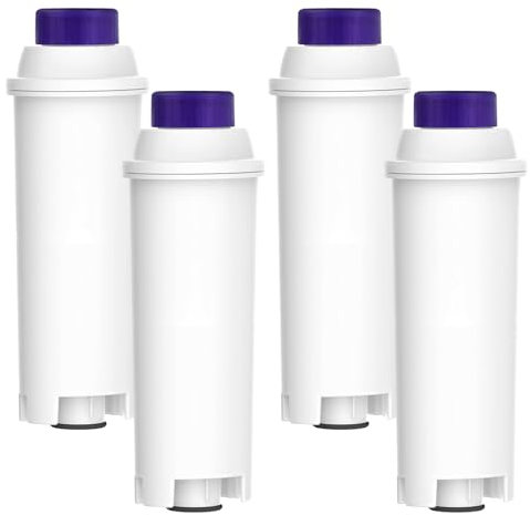 ZaKaBox Coffee Machine Filter for Delonghi Filter DLSC002 with Activated Carbon Softener, Water Filter Compatible with De'Longhi ECAM, Esam, ETAM, BCO, EC, Pack of 4
