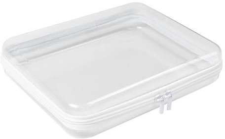 DARENYI Lot de 1 Trousse de Toilette Transparente Rigide avec Fermeture Éclair, Organiseur de Voyage Étanche pour Blocs de Construction, Cosmétiques, Jouets Et Articles de Toilette (25 x 20 x 5.3cm)