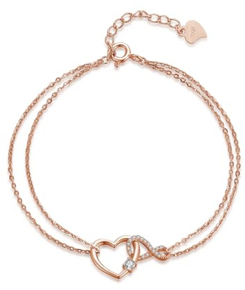 PHNIBIRD 925 Sterling Silber Fußkettchen für Damen Unendlichkeit Boho Sommer Strand Wasserfeste Fußkette Infinity Schmuck für Damen Mädchen