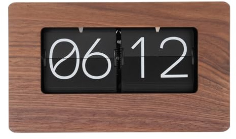 Yosoo Health Gear Vintage Holzauto Flip Clock Digitales Mechanisches Tabelle 24 Stunden Retro Desktop Orament Mid Century Moderne Batterieantrieb Ausrüstung für Home Office School Hotel Café Room