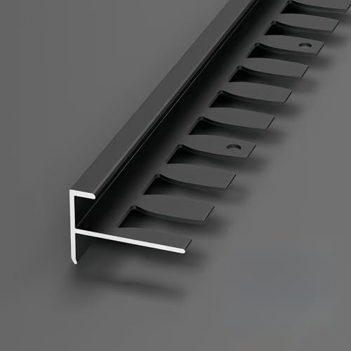 pykaaiiu Treppenkantenprofil Einfassprofil Biegbar F-Form Abschlussprofil Abschlussleiste Eloxiertem AluminiumLänge:90cm*3 Metallprofil Stufenkantenprofil Für Laminat, Parkett Und Fliesen(7,5mm)