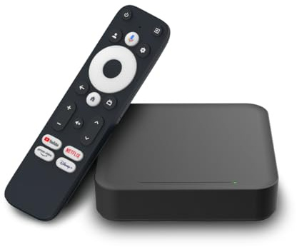 RockTek GT1 4K Streaming Box with Google TV, Realtek RTD1325, 2GB RAM 32GB Storage, HDR10+, WiFi 5, AISR, AIPQ, QMS, Voice Remote, Live TV, Smart Home Control & Chromecast Built-in