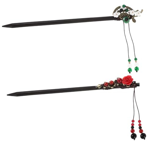 OATIPHO 2pièces Épingles à Cheveux Rétro pour Femmes Accessoires de Coiffure Décoratifs Bâtonnets à Cheveux Délicats Lot Couleur Aléatoire