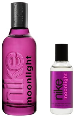 NIKE - Moonlight Woman Promoción 150 ml + 30 ml, Colonia Mujer, Perfume Formato Líquido, Eau de Toilette Natural y Femenina, Aroma Oriental Vainilla, Fragancia Fresca y de Larga Duración